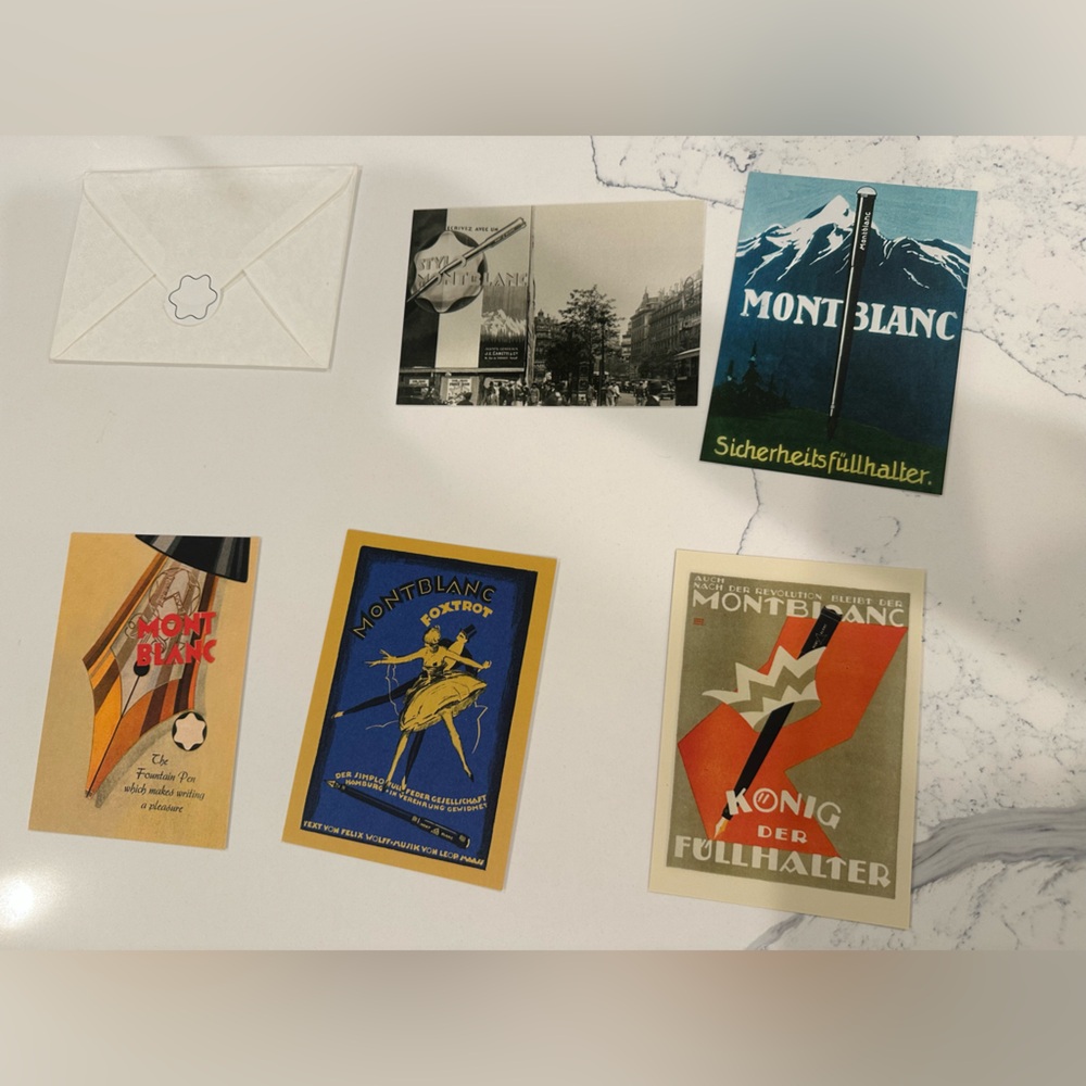 MONTBLANC Postcards - Vintage- Set of 5 in Envelope